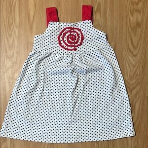 Flapdoodles Polka Dot Dress with Red Accents, size girls 7